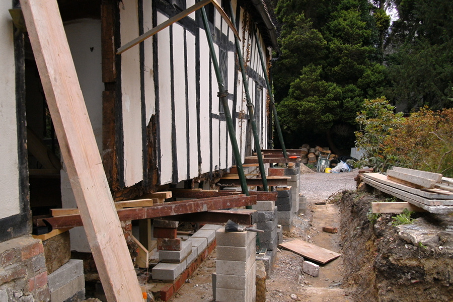 Structural work underpinning the Oast