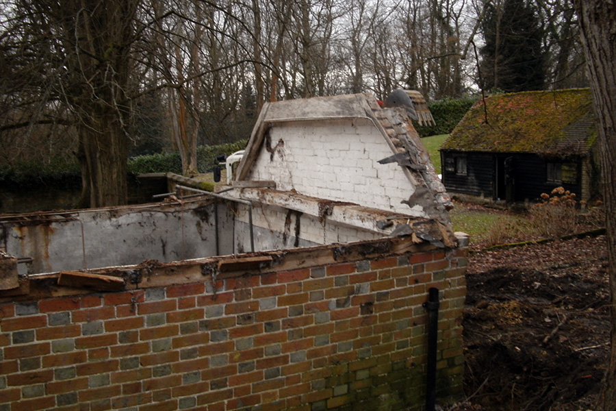 Before: The shell of the old pool house