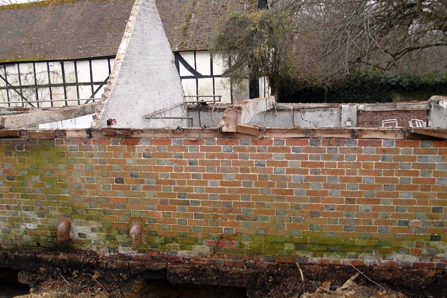 Before: The existing structure of the pool house